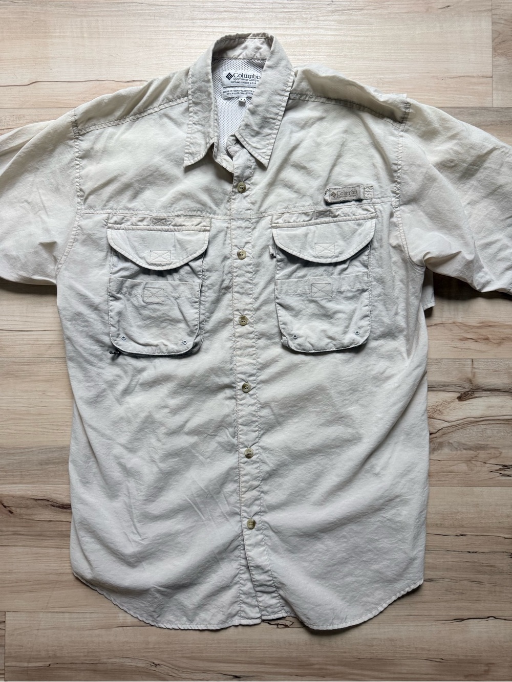 Columbia Men’s Short-Sleeve Button-Down Shirt - Cream